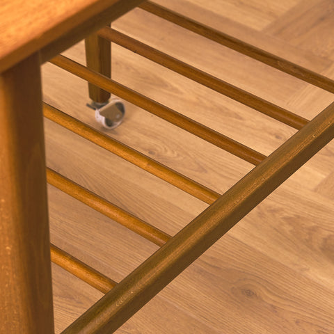 Swedish side table in teak and beech