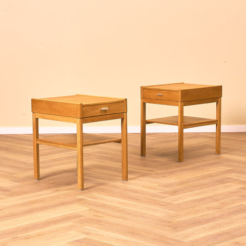 Swedish bedside tables in oak
