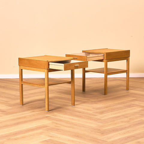 Swedish bedside tables in oak