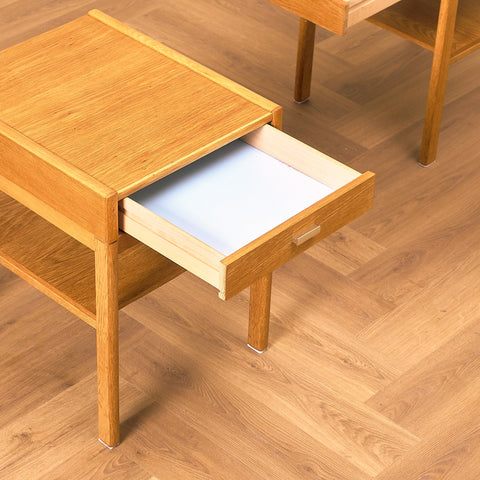 Swedish bedside tables in oak