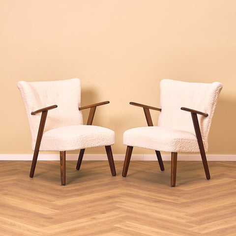 Danish armchairs in solid walnut by Erhardsen & Andersen for ERAN Møbler
