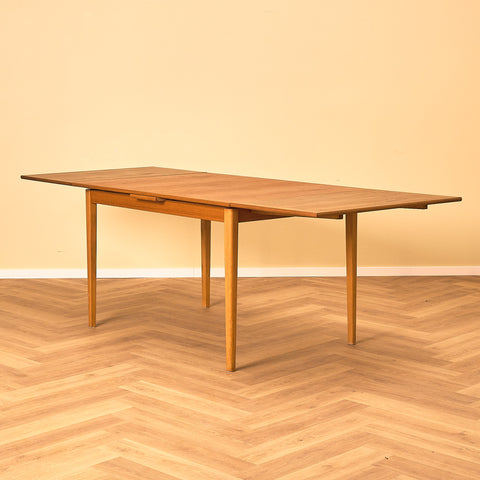 Swedish rectangular dining table in teak and beech