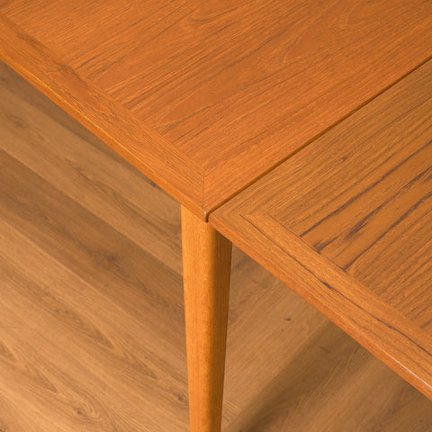 Swedish rectangular dining table in teak and beech