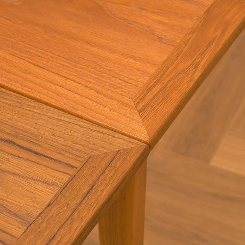 Swedish rectangular dining table in teak and beech