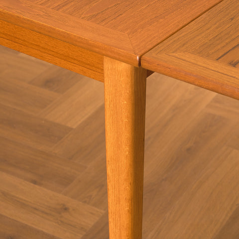 Swedish rectangular dining table in teak and beech