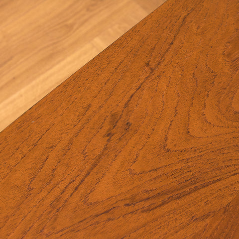 Swedish side table in teak and oak