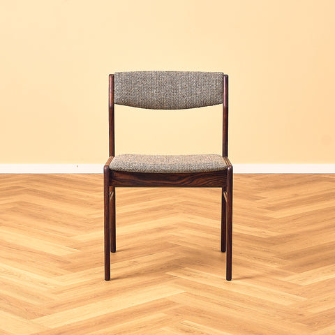 Danish dining chairs in solid Santos rosewood by N&K Bungaard Rasmussen for Thorsø Møbelfabrik