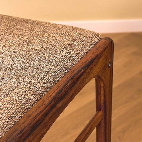 Danish dining chairs in solid Santos rosewood by N&K Bungaard Rasmussen for Thorsø Møbelfabrik