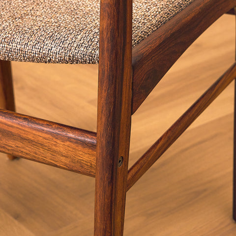 Danish dining chairs in solid Santos rosewood by N&K Bungaard Rasmussen for Thorsø Møbelfabrik