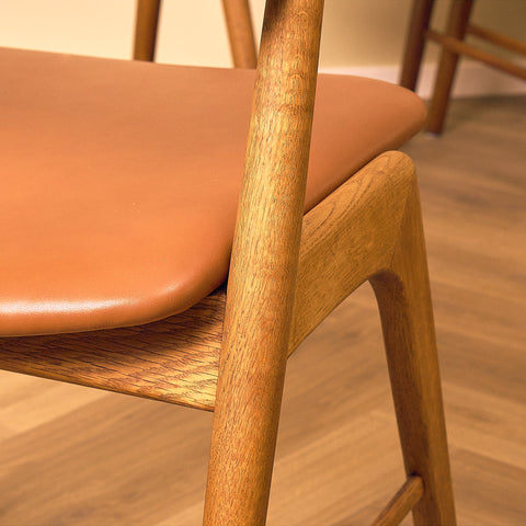 Danish dining chairs in teak and oak, model 32 by Kai Kristiansen for Korup Stolefabrik