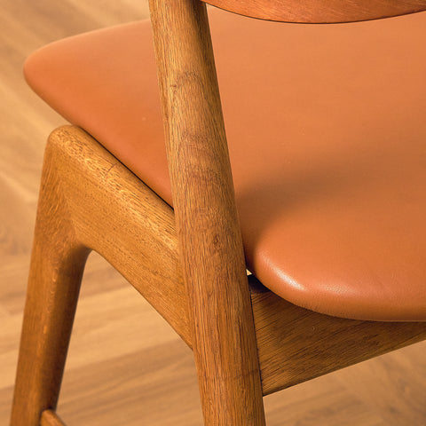 Danish dining chairs in teak and oak, model 32 by Kai Kristiansen for Korup Stolefabrik