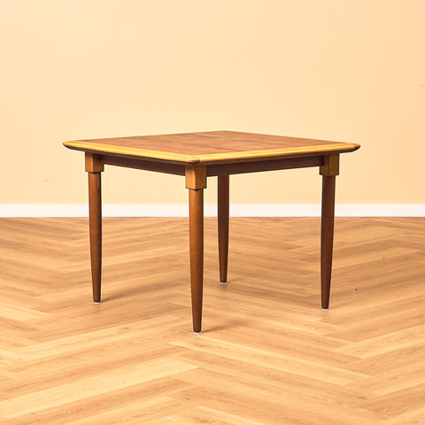 Swedish side table in walnut, beech and teak