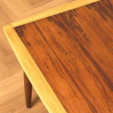Swedish side table in walnut, beech and teak