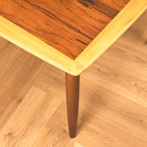 Swedish side table in walnut, beech and teak