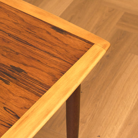 Swedish side table in walnut, beech and teak