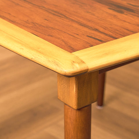 Swedish side table in walnut, beech and teak