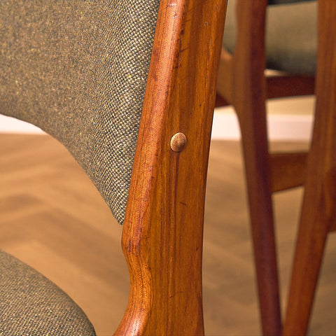 A rare set of Danish dining chairs in teak by Erik Buch for Anderstrup Møbelfabrik, model 89