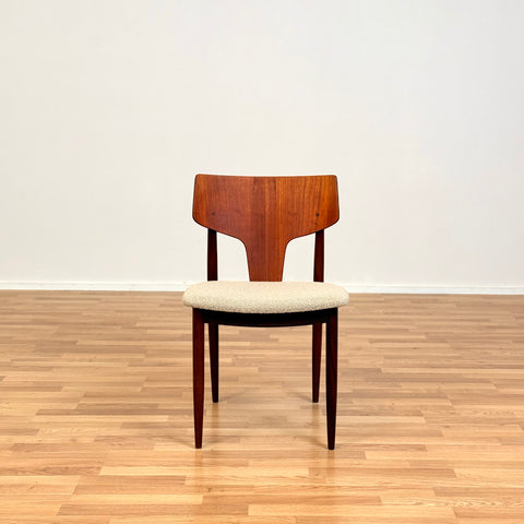 Danish dining chairs in teak and walnut