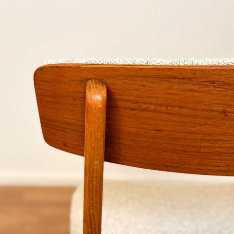 Danish set of 6 dining chairs in beech & teak by Farstrup
