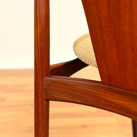 Danish dining chairs in teak and walnut