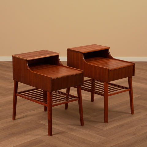 Swedish bedside tables in mahogany