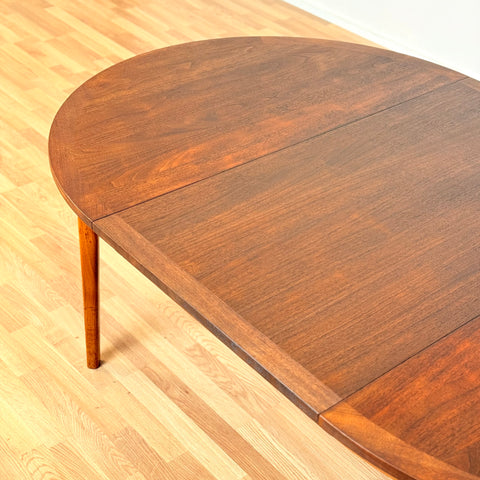 Swedish round dining table in walnut