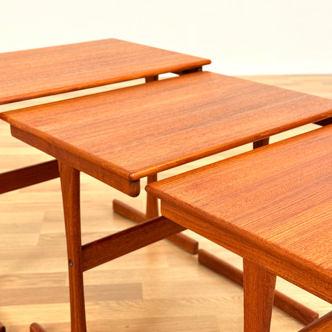 Danish set of nest of tables in teak