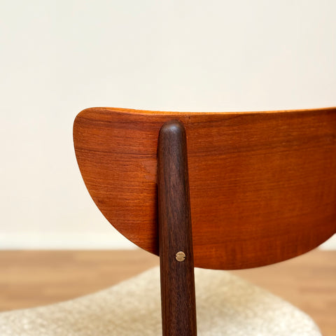 Danish dining chairs in teak & walnut