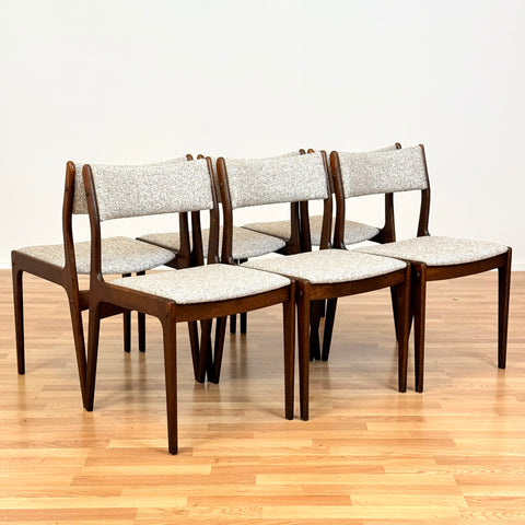 Danish set of 6 dining chairs in oak by Uldum Mobelfabrik