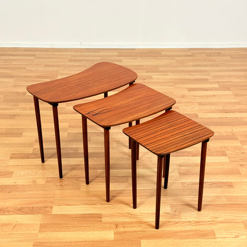 Danish set of nest of tables in teak