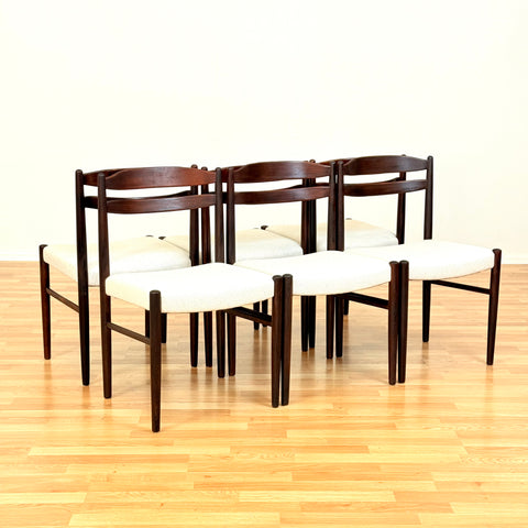 Swedish dining chairs in teak by AB Johansson & Söner in Hyssna