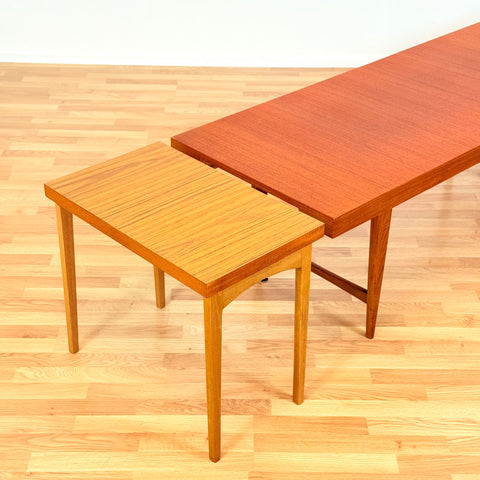 Danish coffee table with 2 folding tables in teak