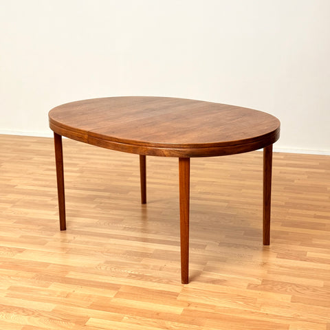 Swedish oval dining table in walnut by Skaraborgs Mobelindustri in Tibro