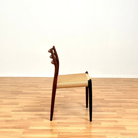 Set of 4 dining chairs in Santos rosewood, Niels O. Møller, model 78