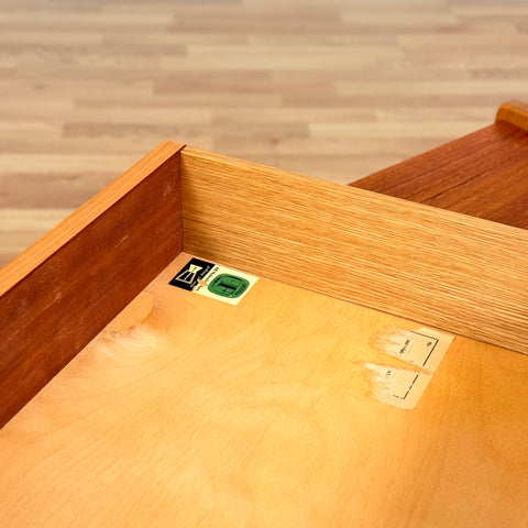 Swedish teak & oak side table by Fröseke, AB Nybrofabriken.