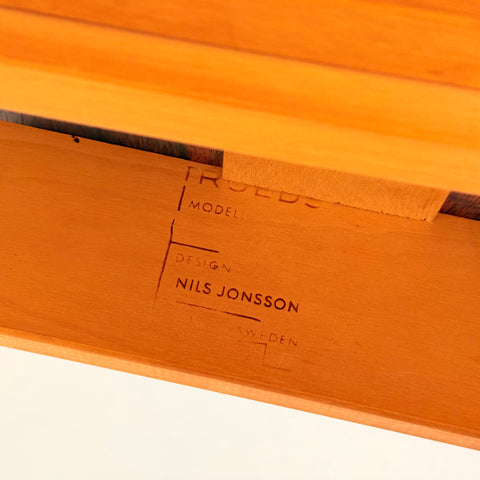 Swedish rectangular dining table in Santos rosewood by Nils Jonsson for Troeds