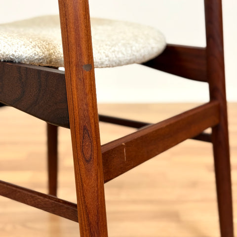 Danish dining chairs in teak & walnut