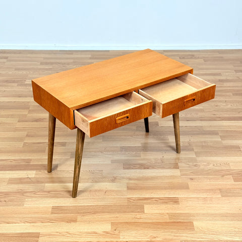 Swedish side table in beech & oak