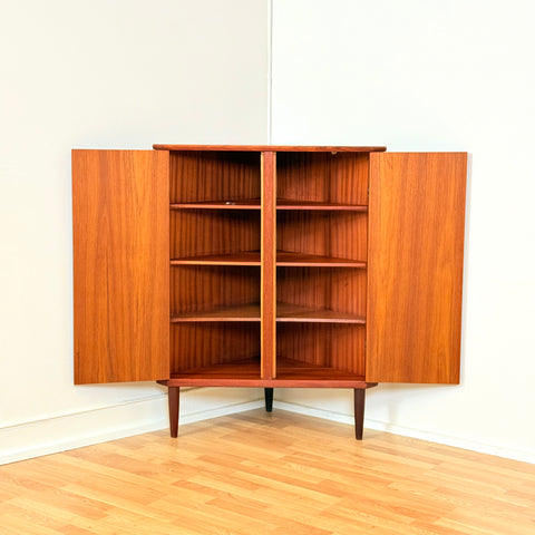 Danish corner cabinet in teak
