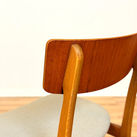 Danish set of 4 dining chairs in teak & beech