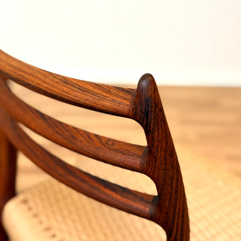 Set of 4 dining chairs in Santos rosewood, Niels O. Møller, model 78
