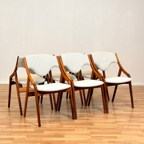 Danish set of 6 dining chairs in walnut