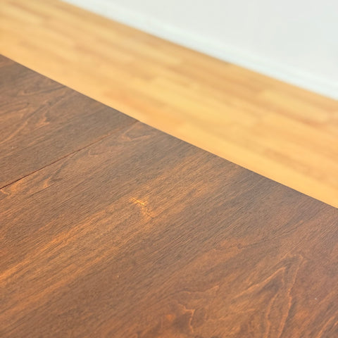 Swedish round dining table in walnut & beech