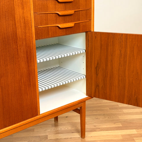 Swedish highboard in teak & oak "Reno" by B.Fridhagen