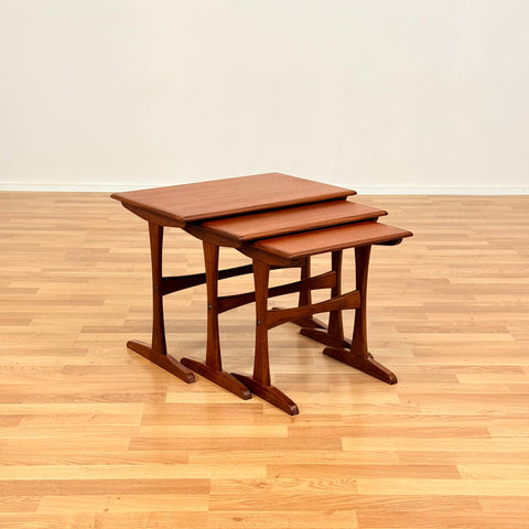 Danish set of nest of tables in teak