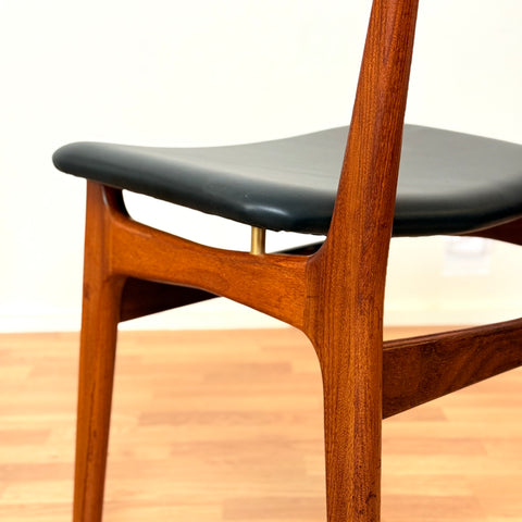 Danish set of 8 dining chairs in teak & walnut by Schiønning & Elgaard