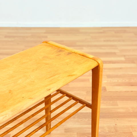 Swedish side table in birch