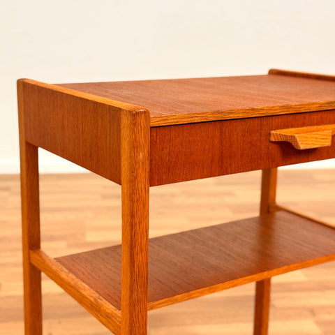 Bedside table in teak & oak, 1950s-60s, Sweden