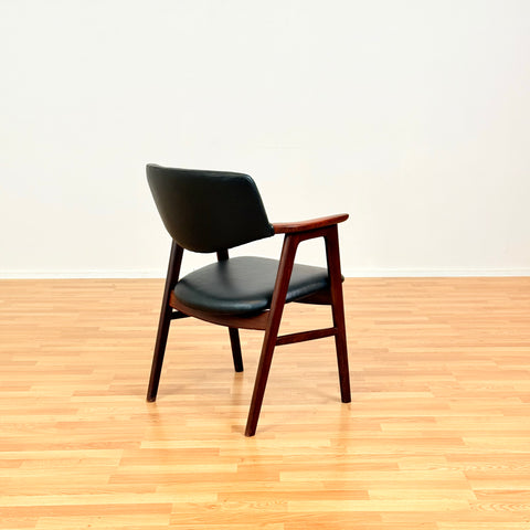 Danish set of 2 dining armchairs in Santos rosewood & beech by Erik Kirkegaard for Høng Stolefabrik