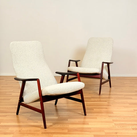 Swedish armchairs in solid beech wood by Alf Svensson, model "Kontur"